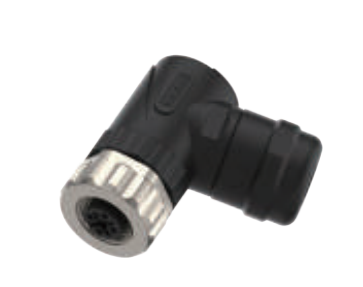 M12-弯角孔头-现场可接线式连接器-塑料外壳金属螺母-4+5+8PIN