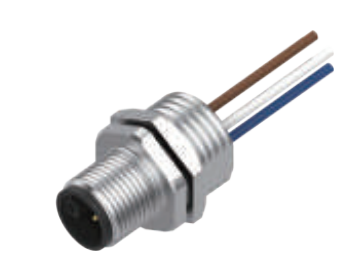 M12-针头-法兰连接器-前安装-散线式-PG9锁紧螺纹-4+5PIN