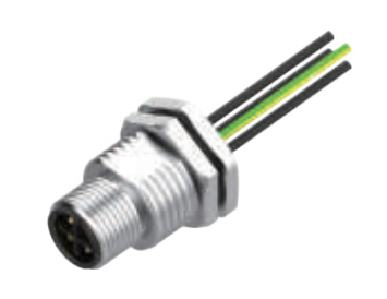 M12-针头-法兰连接器-后安装-散线式-PG9锁紧螺纹-4+5PIN