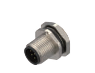 M12-针头-法兰连接器-前安装-PCB焊接式-3+4+5+8PIN
