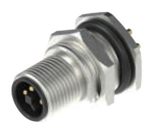 M12-针头-法兰连接器-后安装-PCB焊接式-PG9锁紧螺纹-4+5PIN