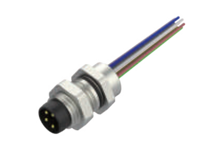 M8-针头-法兰式连接器-后安装-散线式-3+4+5+6+8PIN